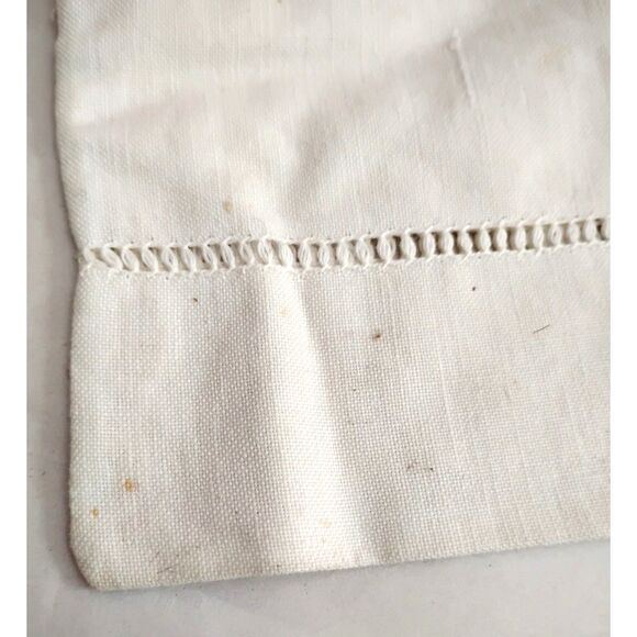 20s 30s Vintage Linen Drawstring Bag 8x8, Openwork & Crochet Edge - Picture 4 of 4